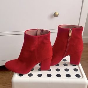Red booties perfect for the holidays